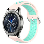 22mm 穴あき通気性スポーツシリコン時計バンド、Samsung Galaxy Watch3 45mm 用、Samsung Gear S3 Classic 用、Samsung Gear S3 Frontier 用