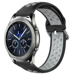 22mm 穴あき通気性スポーツシリコン時計バンド、Samsung Galaxy Watch3 45mm 用、Samsung Gear S3 Classic 用、Samsung Gear S3 Frontier 用