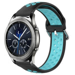22mm 穴あき通気性スポーツシリコン時計バンド、Samsung Galaxy Watch3 45mm 用、Samsung Gear S3 Classic 用、Samsung Gear S3 Frontier 用