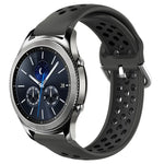 22mm 穴あき通気性スポーツシリコン時計バンド、Samsung Galaxy Watch3 45mm 用、Samsung Gear S3 Classic 用、Samsung Gear S3 Frontier 用