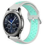 22mm 穴あき通気性スポーツシリコン時計バンド、Samsung Galaxy Watch3 45mm 用、Samsung Gear S3 Classic 用、Samsung Gear S3 Frontier 用