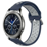 22mm 穴あき通気性スポーツシリコン時計バンド、Samsung Galaxy Watch3 45mm 用、Samsung Gear S3 Classic 用、Samsung Gear S3 Frontier 用