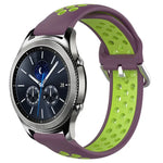 22mm 穴あき通気性スポーツシリコン時計バンド、Samsung Galaxy Watch3 45mm 用、Samsung Gear S3 Classic 用、Samsung Gear S3 Frontier 用