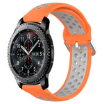 22mm 穴あき通気性スポーツシリコン時計バンド、Samsung Galaxy Watch3 45mm 用、Samsung Gear S3 Classic 用、Samsung Gear S3 Frontier 用