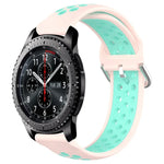 22mm 穴あき通気性スポーツシリコン時計バンド、Samsung Galaxy Watch3 45mm 用、Samsung Gear S3 Classic 用、Samsung Gear S3 Frontier 用