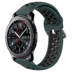 22mm 穴あき通気性スポーツシリコン時計バンド、Samsung Galaxy Watch3 45mm 用、Samsung Gear S3 Classic 用、Samsung Gear S3 Frontier 用