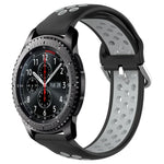 22mm 穴あき通気性スポーツシリコン時計バンド、Samsung Galaxy Watch3 45mm 用、Samsung Gear S3 Classic 用、Samsung Gear S3 Frontier 用