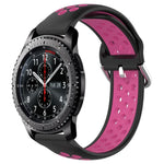 22mm 穴あき通気性スポーツシリコン時計バンド、Samsung Galaxy Watch3 45mm 用、Samsung Gear S3 Classic 用、Samsung Gear S3 Frontier 用