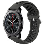 22mm 穴あき通気性スポーツシリコン時計バンド、Samsung Galaxy Watch3 45mm 用、Samsung Gear S3 Classic 用、Samsung Gear S3 Frontier 用