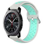 22mm 穴あき通気性スポーツシリコン時計バンド、Samsung Galaxy Watch3 45mm 用、Samsung Gear S3 Classic 用、Samsung Gear S3 Frontier 用