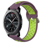 22mm 穴あき通気性スポーツシリコン時計バンド、Samsung Galaxy Watch3 45mm 用、Samsung Gear S3 Classic 用、Samsung Gear S3 Frontier 用