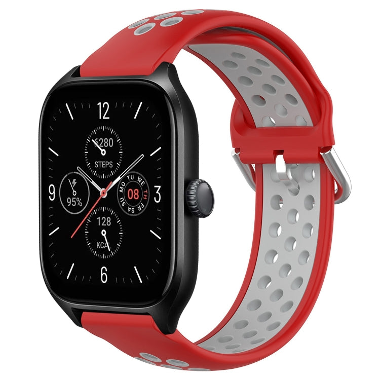 20mm Perforated Breathable Sports Silicone Watch Band, For Amazfit GTS 4, For Amazfit GTS 3, For Amazfit GTS 2E