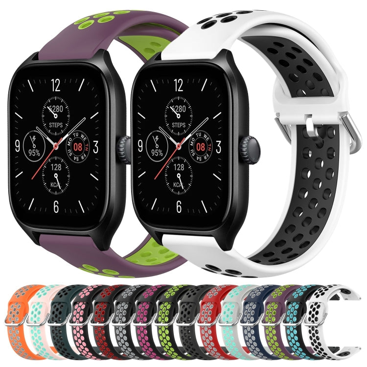 20mm Perforated Breathable Sports Silicone Watch Band, For Amazfit GTS 4, For Amazfit GTS 3, For Amazfit GTS 2E