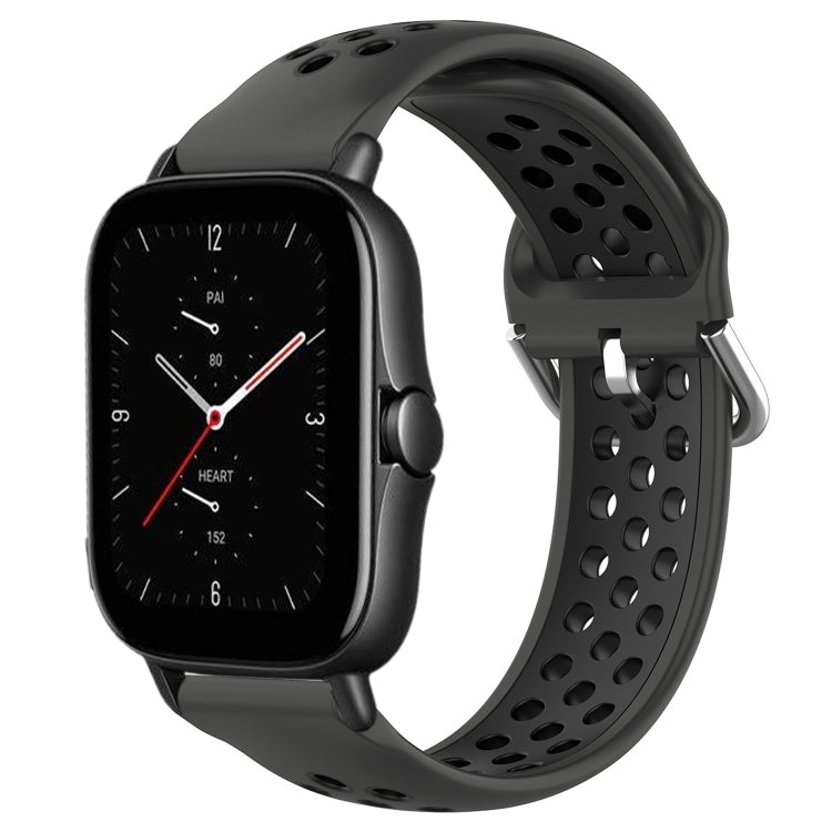 20mm Perforated Breathable Sports Silicone Watch Band, For Amazfit GTS 4, For Amazfit GTS 3, For Amazfit GTS 2E