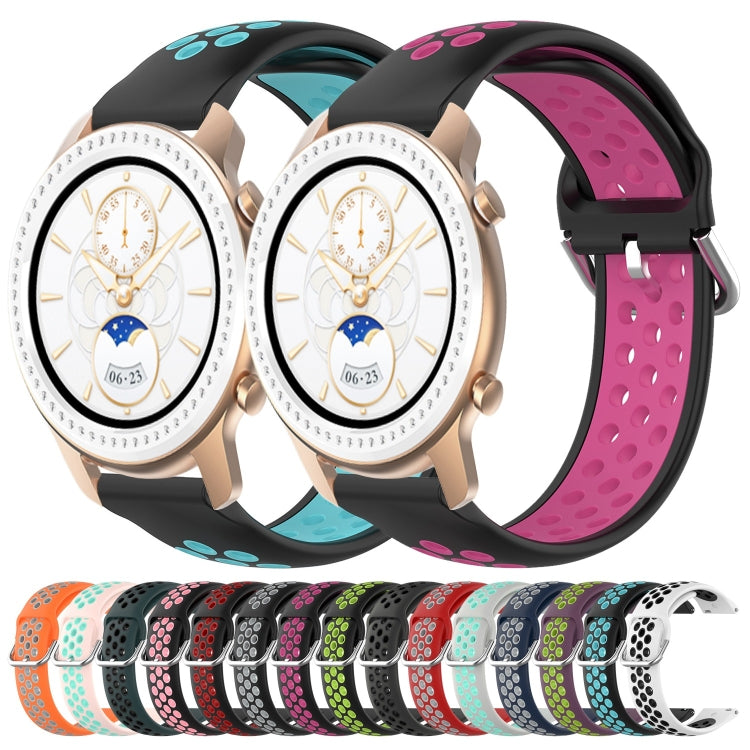 20mm Perforated Breathable Sports Silicone Watch Band, For Amazfit GTR 42MM, For Amazfit Pop Pro, For Amazfit Pop