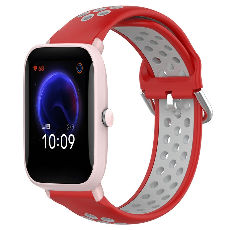 20mm Perforated Breathable Sports Silicone Watch Band, For Amazfit GTR 42MM, For Amazfit Pop Pro, For Amazfit Pop