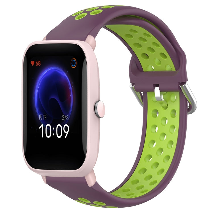 20mm Perforated Breathable Sports Silicone Watch Band, For Amazfit GTR 42MM, For Amazfit Pop Pro, For Amazfit Pop