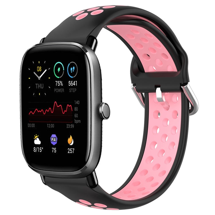 20mm Perforated Breathable Sports Silicone Watch Band, For Amazfit GTS 4 Mini, For Amazfit Bip3, For Amazfit Bip 1S