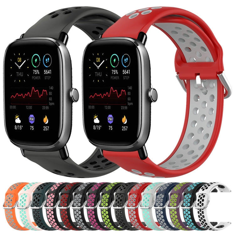 20mm Perforated Breathable Sports Silicone Watch Band, For Amazfit GTS 4 Mini, For Amazfit Bip3, For Amazfit Bip 1S