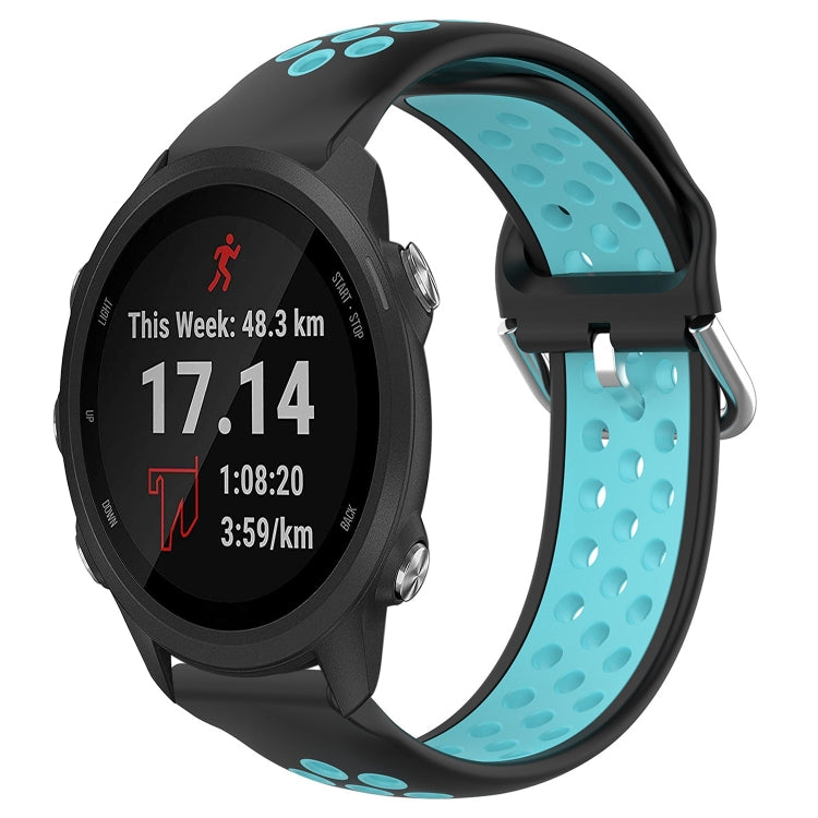 20mm Perforated Breathable Sports Silicone Watch Band, For Garmin Forerunner 245, For Garmin Forerunner 245 Music, For Garmin Forerunner 645