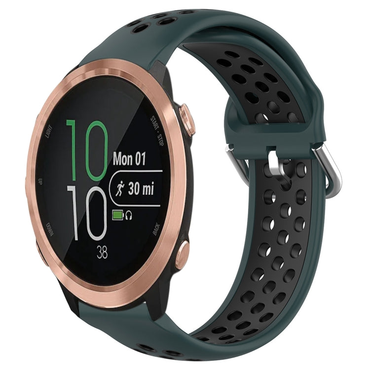 20mm Perforated Breathable Sports Silicone Watch Band, For Garmin Forerunner 245, For Garmin Forerunner 245 Music, For Garmin Forerunner 645
