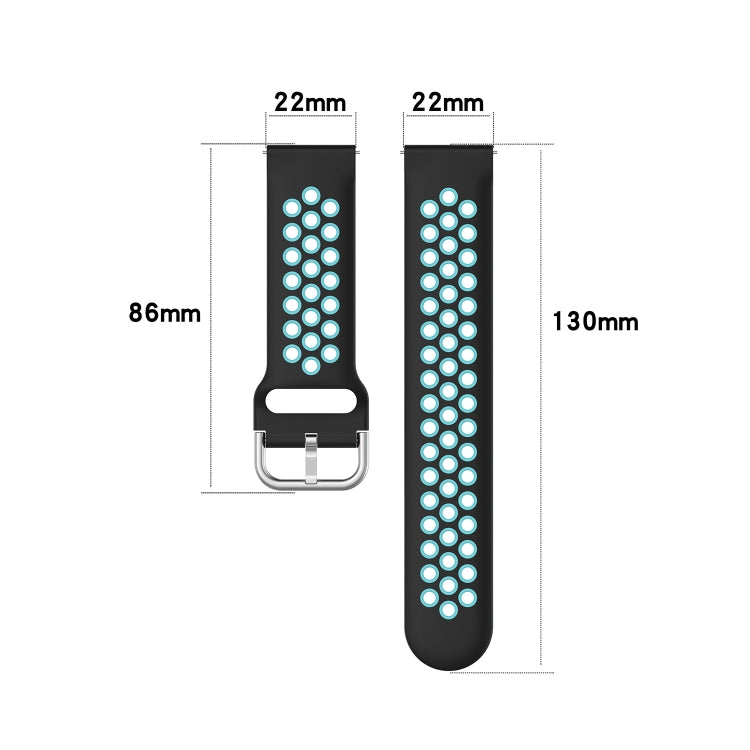 22mm Perforated Breathable Sports Silicone Watch Band, For Amazfit GTR 4, For Amazfit GTR 4 Pro, For Amazfit GTR 3