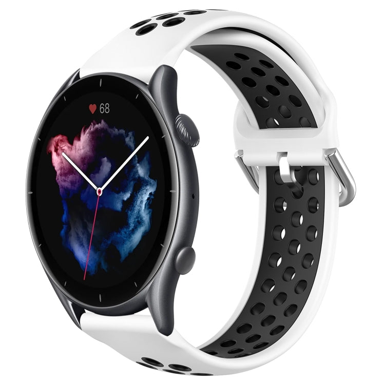22mm Perforated Breathable Sports Silicone Watch Band, For Amazfit GTR 3 Pro, For Amazfit GTR 2e, For Amazfit GTR 2