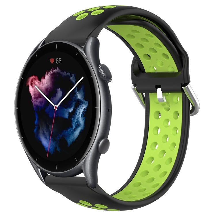22mm Perforated Breathable Sports Silicone Watch Band, For Amazfit GTR 3 Pro, For Amazfit GTR 2e, For Amazfit GTR 2