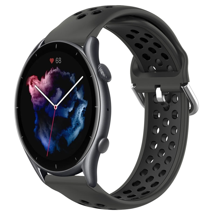 22mm Perforated Breathable Sports Silicone Watch Band, For Amazfit GTR 3 Pro, For Amazfit GTR 2e, For Amazfit GTR 2