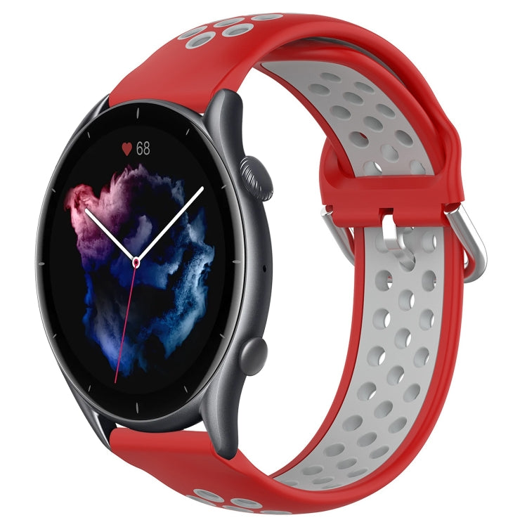 22mm Perforated Breathable Sports Silicone Watch Band, For Amazfit GTR 3 Pro, For Amazfit GTR 2e, For Amazfit GTR 2