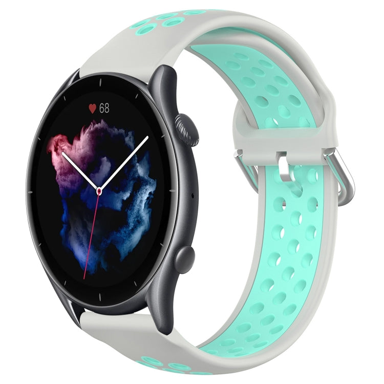 22mm Perforated Breathable Sports Silicone Watch Band, For Amazfit GTR 3 Pro, For Amazfit GTR 2e, For Amazfit GTR 2