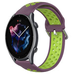 22mm Perforated Breathable Sports Silicone Watch Band, For Amazfit GTR 3 Pro, For Amazfit GTR 2e, For Amazfit GTR 2