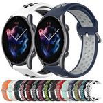 22mm Perforated Breathable Sports Silicone Watch Band, For Amazfit GTR 3 Pro, For Amazfit GTR 2e, For Amazfit GTR 2