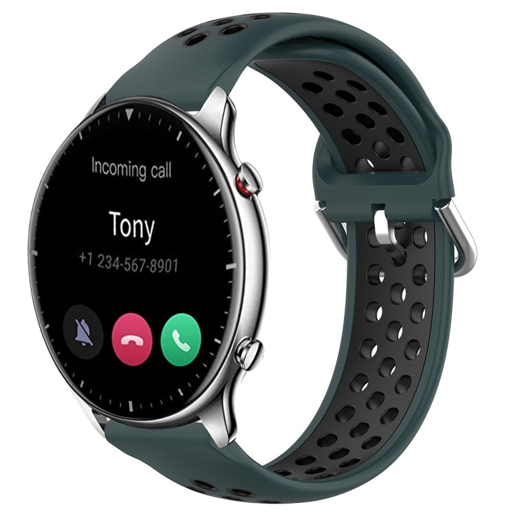 22mm Perforated Breathable Sports Silicone Watch Band, For Amazfit GTR 3 Pro, For Amazfit GTR 2e, For Amazfit GTR 2