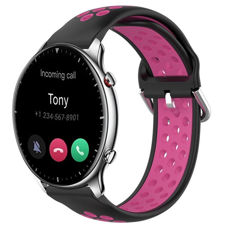 22mm Perforated Breathable Sports Silicone Watch Band, For Amazfit GTR 3 Pro, For Amazfit GTR 2e, For Amazfit GTR 2