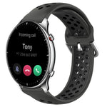 22mm Perforated Breathable Sports Silicone Watch Band, For Amazfit GTR 3 Pro, For Amazfit GTR 2e, For Amazfit GTR 2