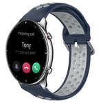 22mm Perforated Breathable Sports Silicone Watch Band, For Amazfit GTR 3 Pro, For Amazfit GTR 2e, For Amazfit GTR 2