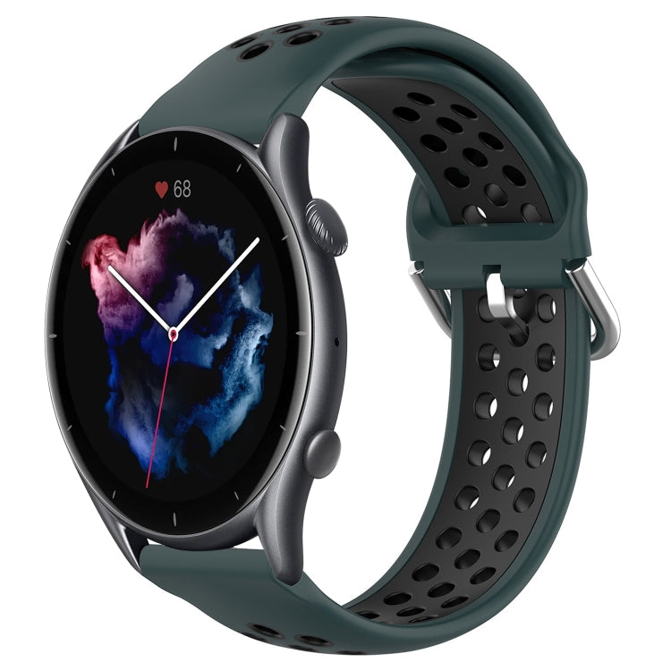 22mm Perforated Breathable Sports Silicone Watch Band, For Amazfit 3, For Amazfit GTR 47mm