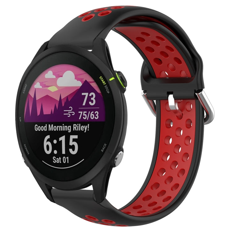 22mm Perforated Breathable Sports Silicone Watch Band, For Garmin Forerunner 265, For Garmin Forerunner 255, For Garmin Forerunner 255 Music