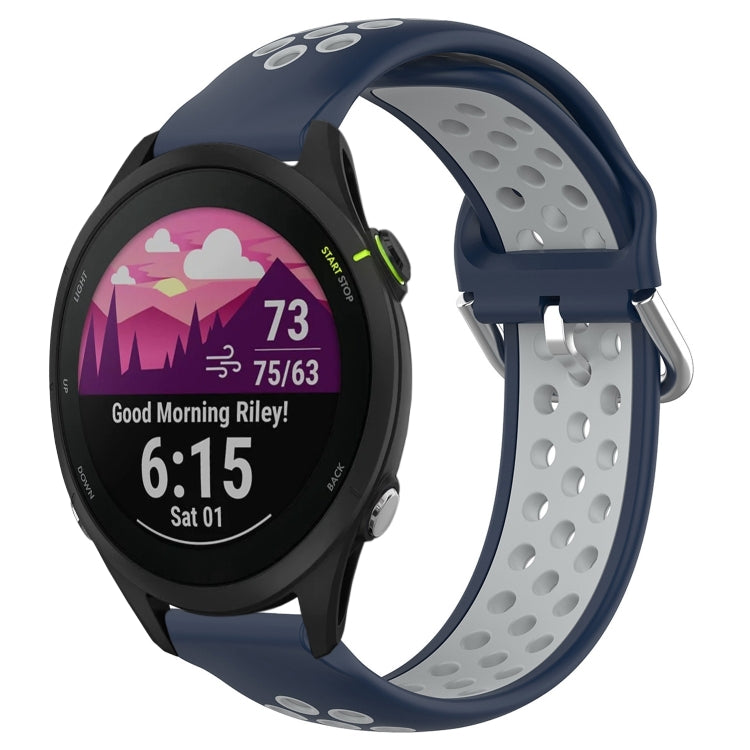 22mm Perforated Breathable Sports Silicone Watch Band, For Garmin Forerunner 265, For Garmin Forerunner 255, For Garmin Forerunner 255 Music