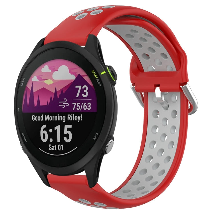 22mm Perforated Breathable Sports Silicone Watch Band, For Garmin Forerunner 265, For Garmin Forerunner 255, For Garmin Forerunner 255 Music