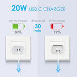 NORTHJO NOPD2000 PD 20W USB-C / Type-C シングルポート急速壁充電器、USプラグ、EUプラグ