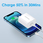 NORTHJO NOPD2000 PD 20W USB-C / Type-C シングルポート急速壁充電器、USプラグ、EUプラグ