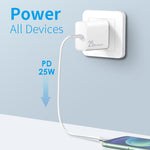 NORTHJO NOPD2501 PD 25W USB-C / Type-C シングルポート急速充電器、USプラグ、EUプラグ、UKプラグ、AUプラグ