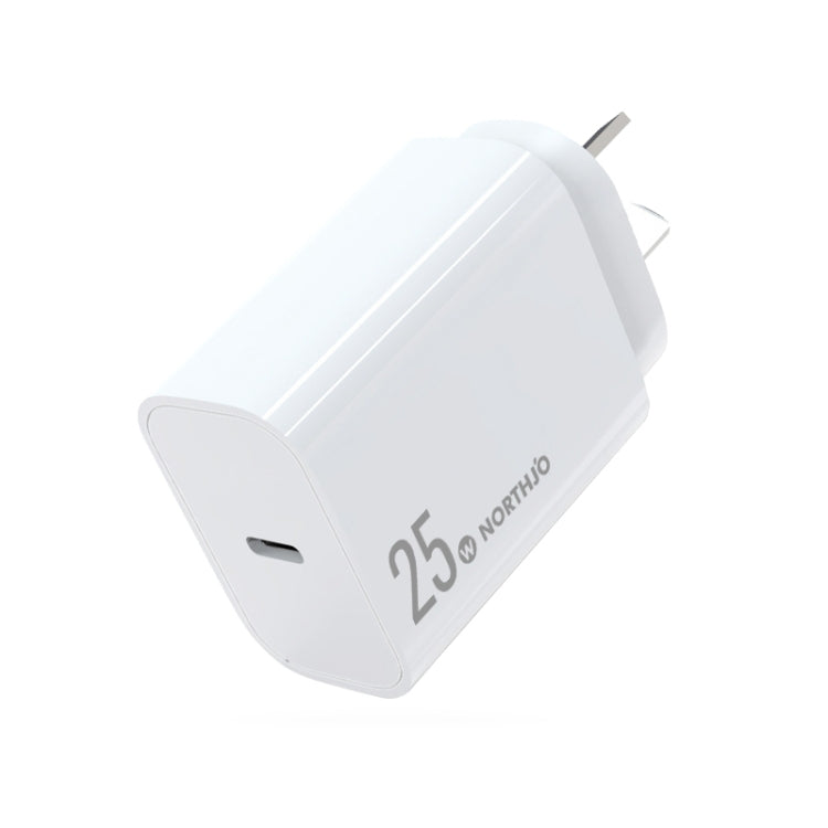 NORTHJO NOPD2501 PD 25W USB-C / Type-C シングルポート急速充電器、USプラグ、EUプラグ、UKプラグ、AUプラグ