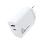 NORTHJO NOPD2502 PD 25W USB-C/Type-C + QC 3.0 USB デュアルポート急速充電器、USプラグ、EUプラグ、UKプラグ、AUプラグ
