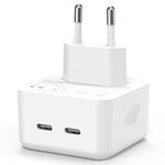 NORTHJO NOGAN3502 GaN PD PPS 35W デュアル USB-C / Type-C 壁用急速充電器、EUプラグ、UKプラグ