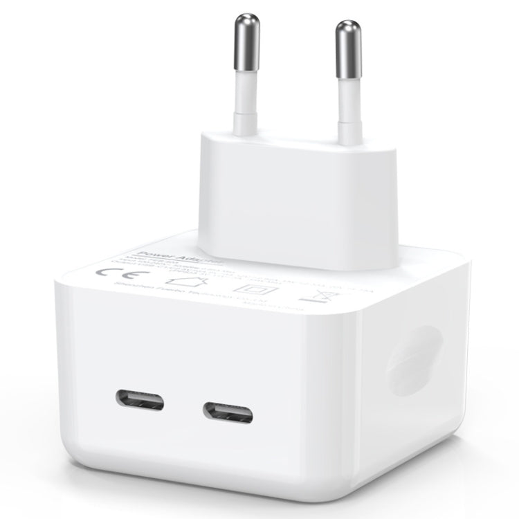 NORTHJO NOGAN3502 GaN PD PPS 35W デュアル USB-C / Type-C 壁用急速充電器、EUプラグ、UKプラグ