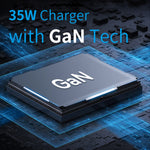 NORTHJO NOGAN3502 GaN PD PPS 35W デュアル USB-C / Type-C 壁用急速充電器、EUプラグ、UKプラグ