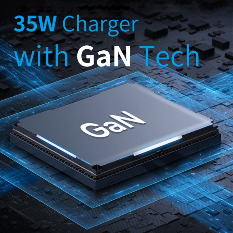 NORTHJO NOGAN3502 GaN PD PPS 35W デュアル USB-C / Type-C 壁用急速充電器、EUプラグ、UKプラグ